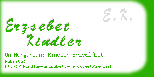 erzsebet kindler business card